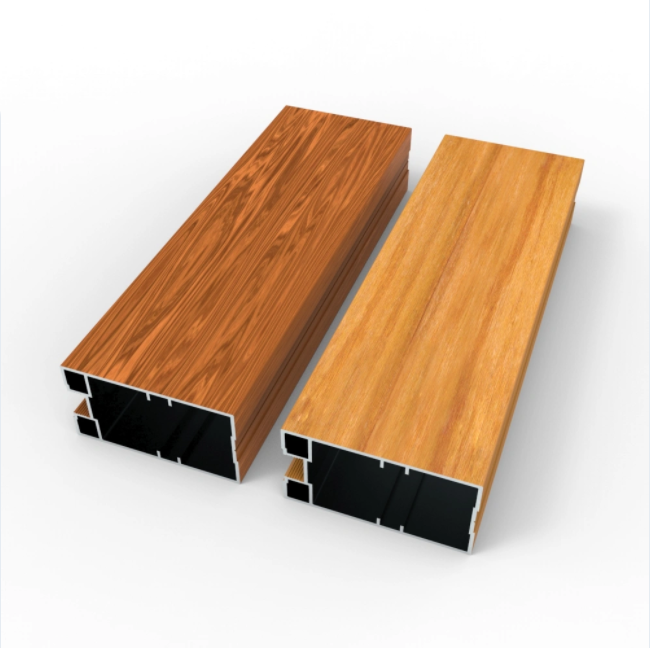Cadre de meubles de grain en bois en aluminium Profil d'extrusion personnalisée
