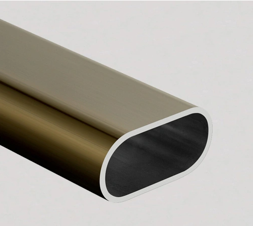 Tube d'extrusion d'aluminium ovale anodisé en bronze d'épaisseur de profilé 2mm